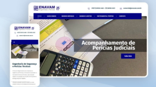 Captura de tela da página principal do site Enavam Engenharia