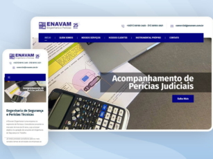 Captura de tela da página principal do site Enavam Engenharia