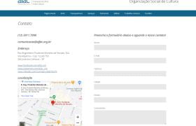 AFAC - Associação para o Fomento da Arte e da Cultura 5 Captura de tela da página Contato do site AFAC