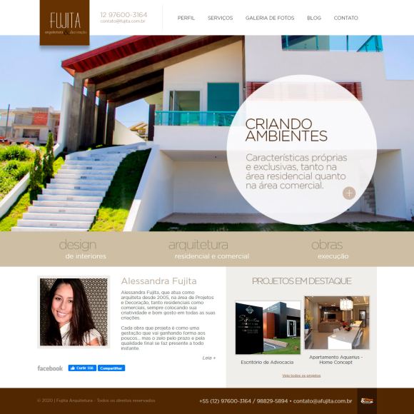 Site Fujita Arquitetura e Decoração - Página Inicial