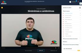 Captura de tela de uma Aula virtual do site Apotec Vestibulinhos SJC